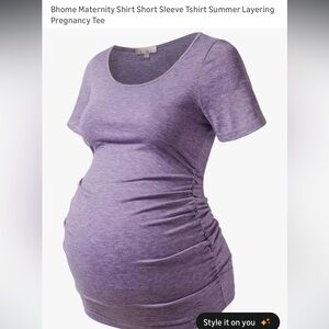 Women's BHome Maternity Purple Short Sleeve Top